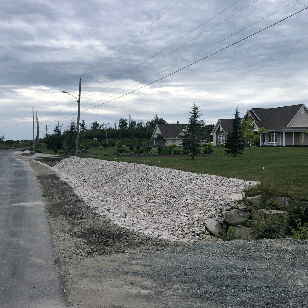 landscaping being done on a hill