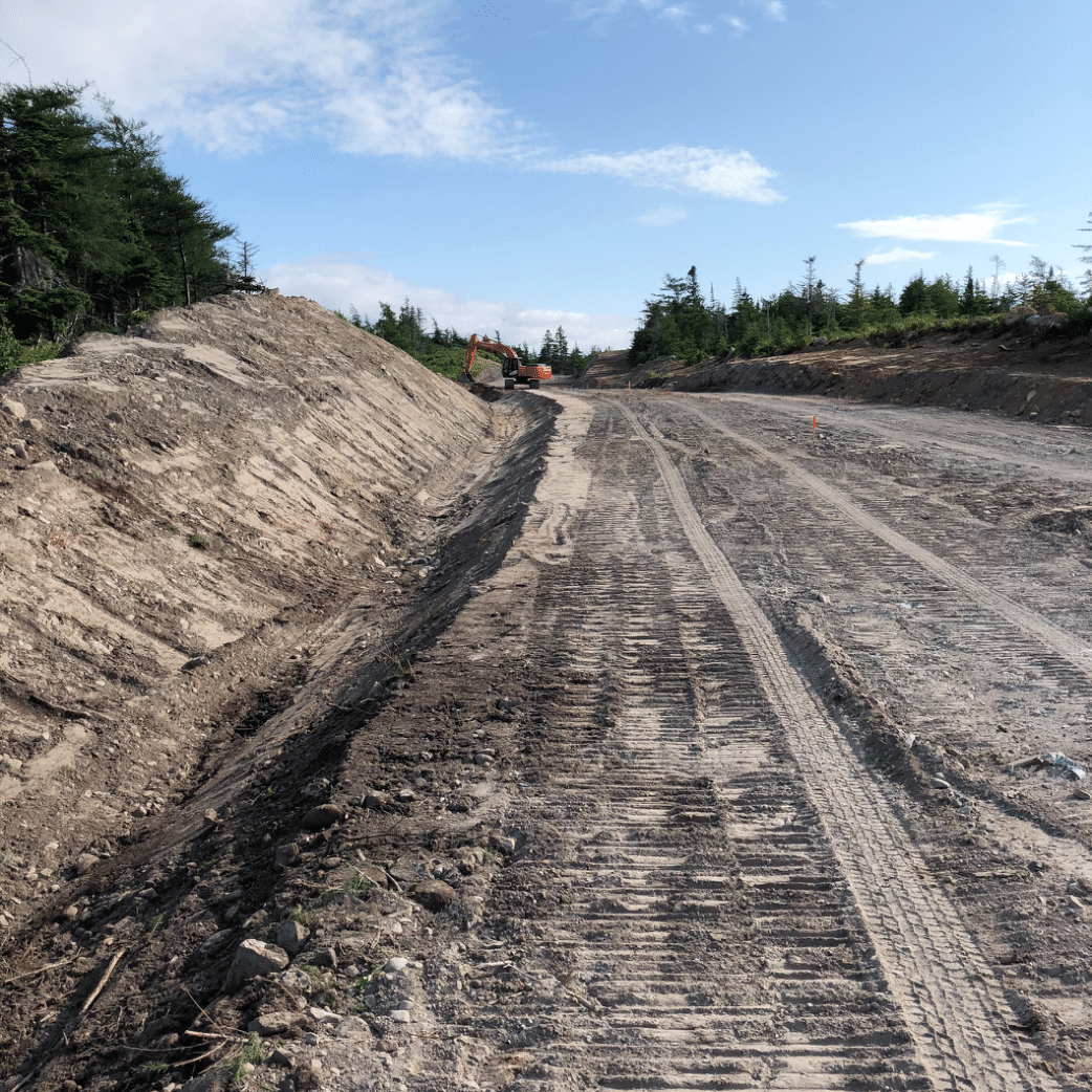 tracks on a new road being built