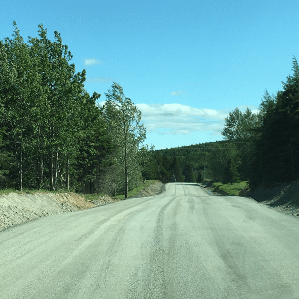 dirt road being finished